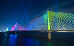 Queensferry Crossing lighting at night