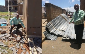 Herman Mashaba assessing the damage of storm hit Soweto