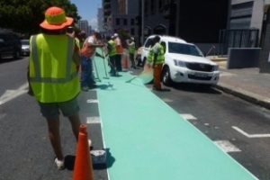 Green cycle lane for Bree Street – a SA first!